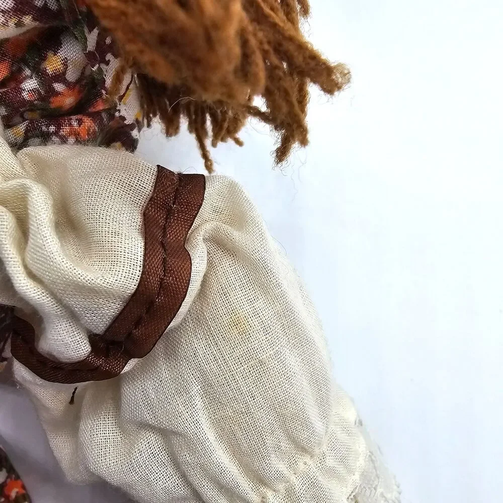Vintage Kamar Rag Doll Floral Prairie Dress Bonnet Cloth Doll Taiwan 21”